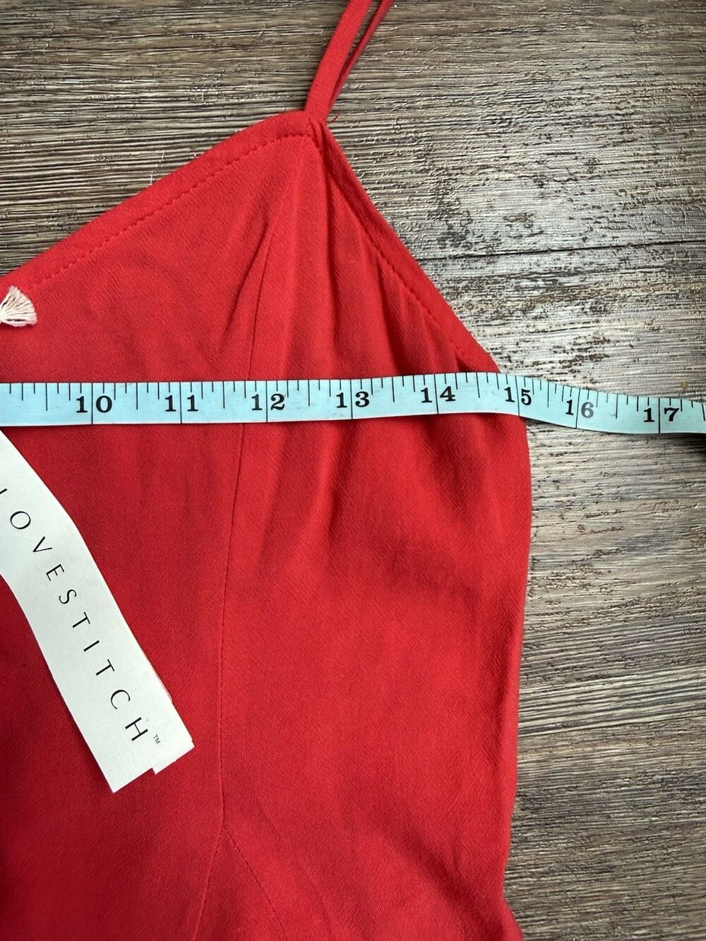 Lovestitch Red Shirt Small NWT Spaghetti Strap Button Down Cami Romantic - Picture 14 of 15